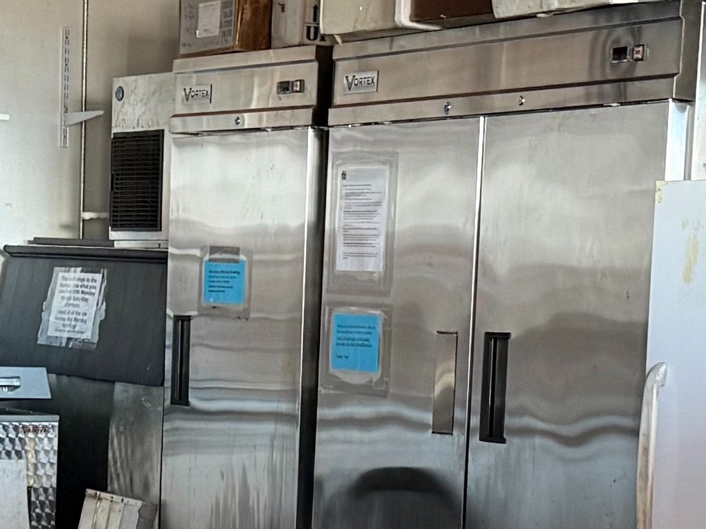 Commercial freezers and ice machine in the Fisherman's Quay processing facility
